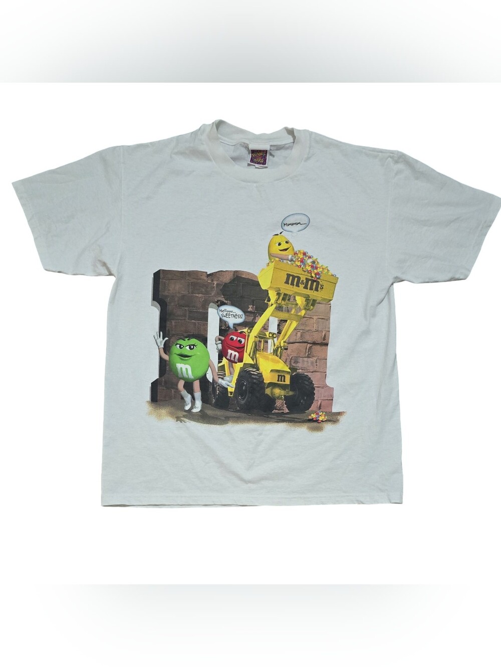 90s Vintage M&Ms Hello Sweetness Mens Shirt L Single Stitch Retro Candy Tee